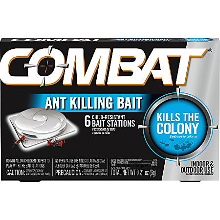Combat Bait Stations Ant Killer Ants 0.21 oz Black Silver 6 Box