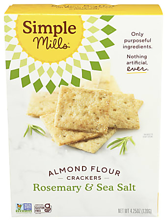 Simple Mills Almond Flour Crackers, Rosemary and Sea Salt, 4.25 Oz, Total Qty 6