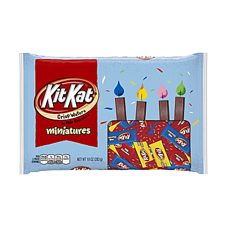 Kit Kat® Birthday Miniatures, Red/Dark Blue/Yellow, 10 Oz, Pack Of 3 Bags