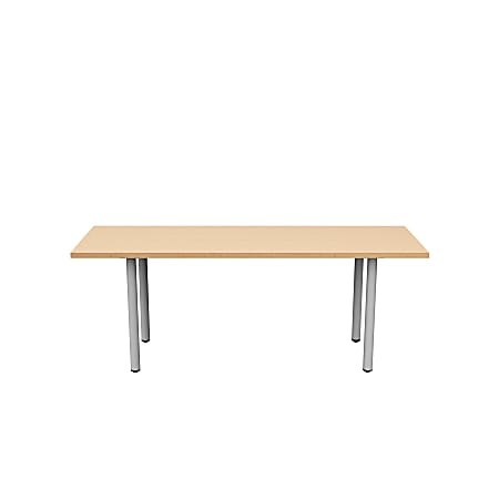 Safco® Jurni Multi-Purpose Post Leg Table With Glides, 29”H x 24”W x 72”D, Fusion Maple/Silver