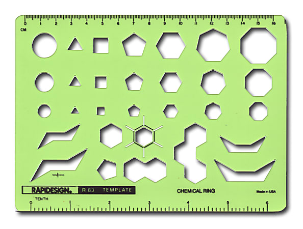 Rapidesign Technical And Scientific Drafting Templates, R-83, Chemical Ring