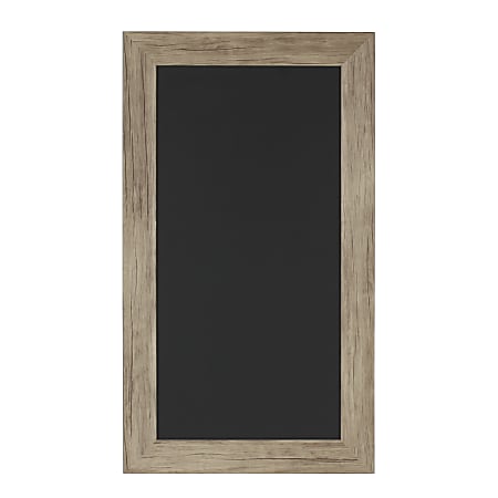 DesignOvations Beatrice Magnetic Framed Chalkboard, 13” x 23”, Black, Rustic Brown Plastic Frame