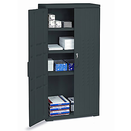 Iceberg OfficeWorks™ 66" High Storage Cabinet, Black