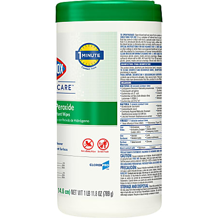 Clorox Healthcare Hydrogen Peroxide Cleaner Disinfectant Wipes - Wipe ...