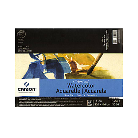 Canson Montval Watercolor Paper 12 x 16 15 Sheets - Office Depot