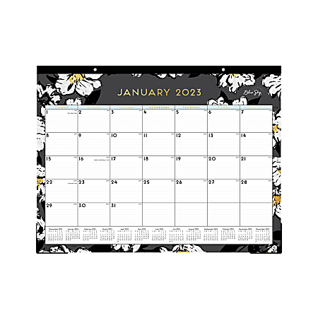 Blue Sky™ Monthly Desk Pad, 22” x 17”, Baccara, January To December 2023, 110215