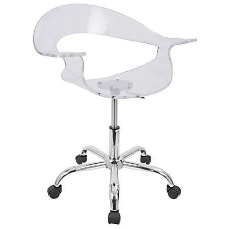 Lumisource Rumor Office Chair, Clear/Chrome