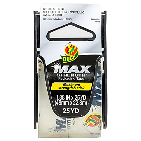 Duck Max Strength® Packing Tape With Refillable Dispenser, 1-15/16" x 25 Yd., Clear