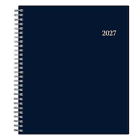 2027 Blue Sky Passages Solid Navy Monthly Planning Calendar, 8x10, 0%, PP, Jan&ndash;Dec, RY27