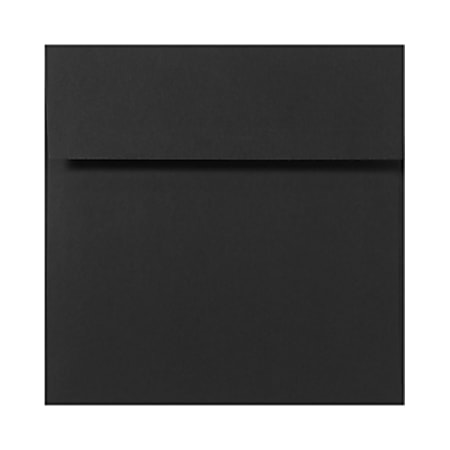 LUX Square Envelopes, 7 1/2" x 7 1/2", Peel & Press Closure, Midnight Black, Pack Of 50