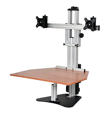 Ergo Desktop Electric Kangaroo Elite Stand, 27 1/2"H x 28"W x 28"D, Cherry, Standard Delivery