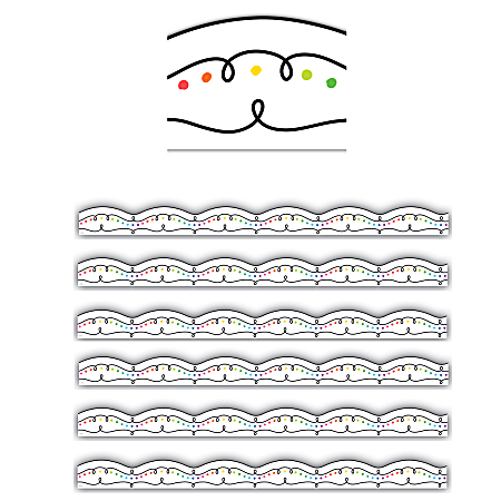 Teacher Created Resources® Die-Cut Border Trim, Squiggles And Colorful Dots, 35’ Per Pack, Set Of 6 Packs