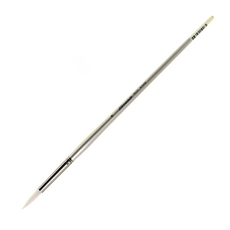 Silver Brush Silverwhite Series Long-Handle Paint Brush, Size 8, Round Bristle, Synthetic, Multicolor