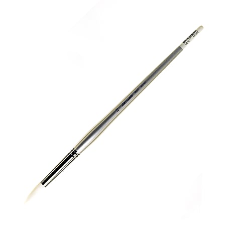 Silver Brush Silverwhite Series Long-Handle Paint Brush, Size 12, Round Bristle, Synthetic, Silver/White