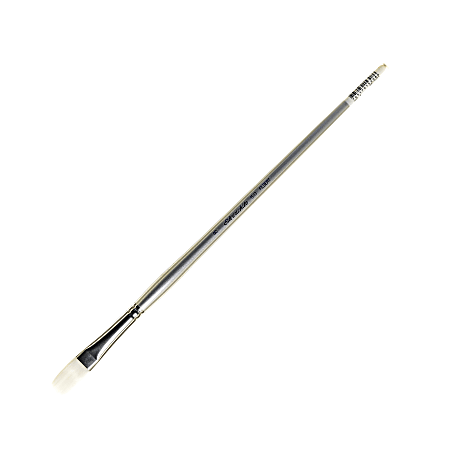Silver Brush Silverwhite Series Long-Handle Paint Brush, Size 8, Filbert Bristle, Synthetic, Silver/White
