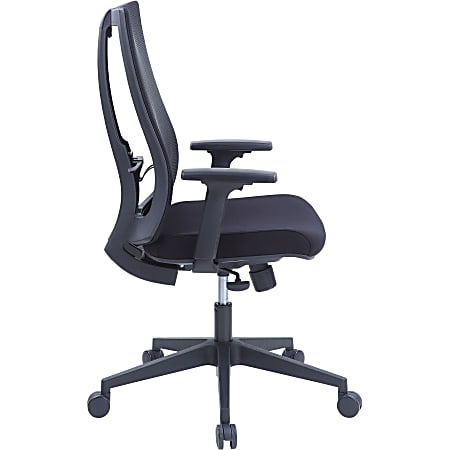Lorell High-Back Molded Seat Office Chair - Black Fabric Seat - Black Mesh Back - High Back - 5-star Base - Armrest - 1 Each