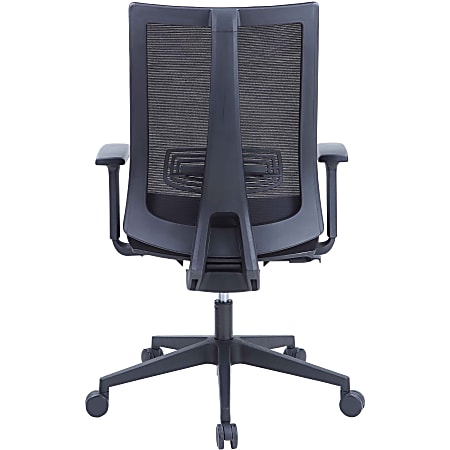 Lorell High-Back Molded Seat Office Chair - Black Fabric Seat - Black Mesh Back - High Back - 5-star Base - Armrest - 1 Each
