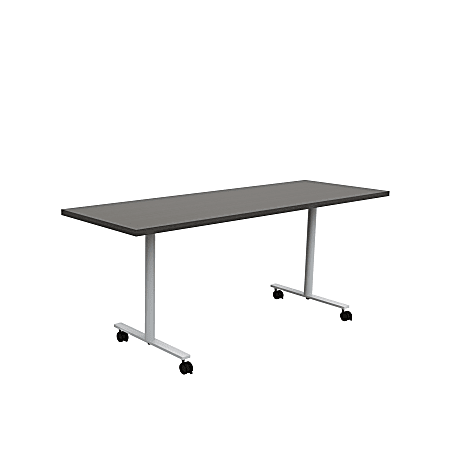 Safco® Jurni Flip Table With Casters, 29”H x 24”W x 72”D, Asian Night/Silver