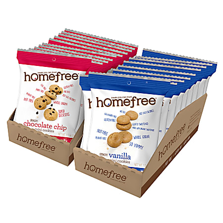 Homefree Chocolate Chip & Vanilla Cookie Bundle, 1.1 Oz, Case Of 20 Packages