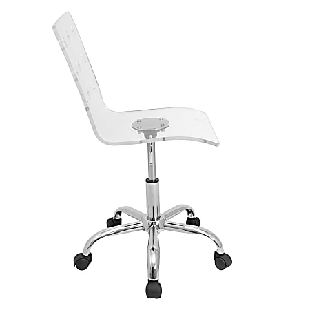 Lumisource Swiss Acrylic Office Chair, Acrylic Office Chair With Wheels