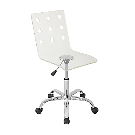 Lumisource Swiss Acrylic Office Chair, Clear/Chrome