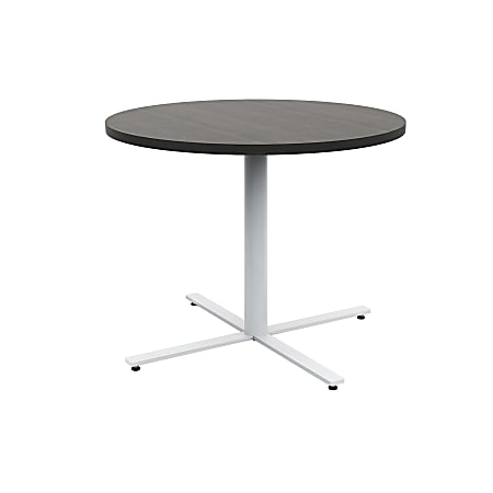 Safco® Jurni Round Café Table, 29”H x 36”W x 36”D, Asian Night/Silver