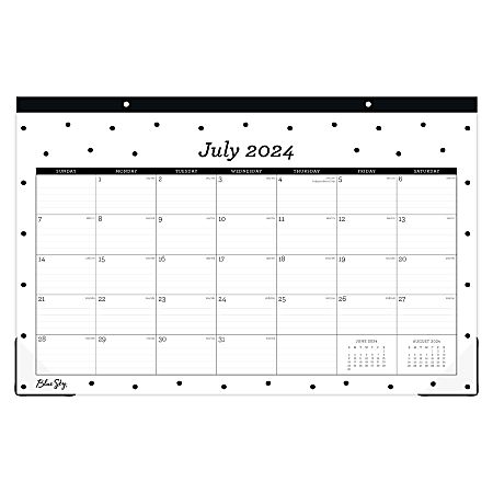 2024-2025 Blue Sky Pippi Academic Monthly Desk Pad Planning Calendar, 17" x 11", July to June