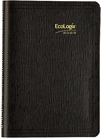 Brownline® EcoLogix Daily Planner, 5” x 8", Black, January To December 2022, CB410W.BLK