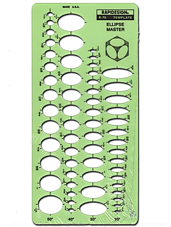 Rapidesign Ellipses Drafting Template, Ellipse Master 20% - 60%