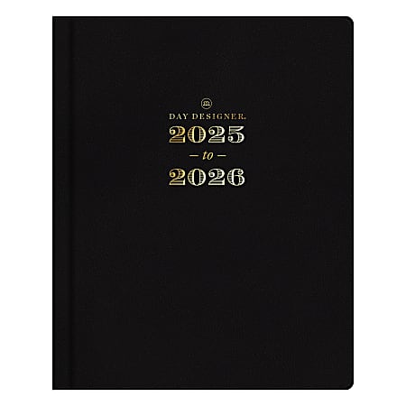 2025-2026 Day Designer Weekly/Monthly Academic Planner, 8" x 10", Black, July 2025 To June 2026, 151639