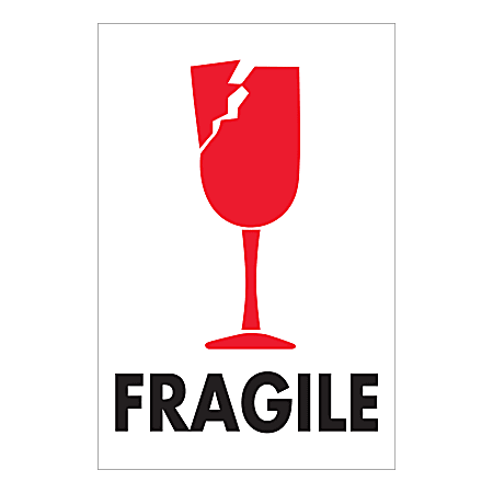 Tape Logic® International Safe-Handling Labels, "Fragile", IPM503, Rectangle, 4" x 6", Multicolor, Roll Of 500 Labels