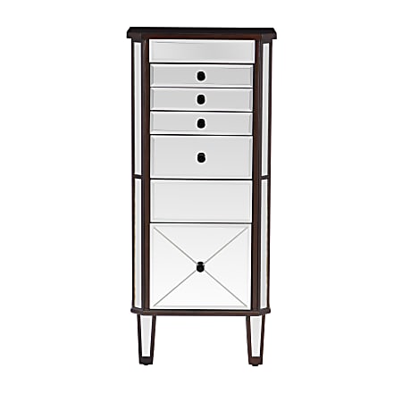 Powell Hopkins 18”W Mirrored Jewelry Armoire, Espresso