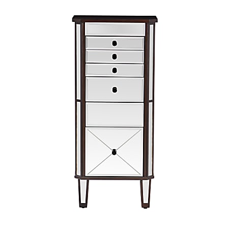 Powell Hopkins 18”W Mirrored Jewelry Armoire, Espresso