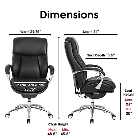 Serta iComfort i5000 Big Tall Bonded Leather Executive Chair OnyxSilver ODP Business Solutions