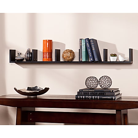 SEI Furniture Seaside Shelf, 5 1/4"H x 48"W x 4 3/4"D, Black