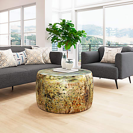 Zuo Modern Bob Iron Round Coffee Table 17 1516 H x 31 18 W x 29 516 D ...