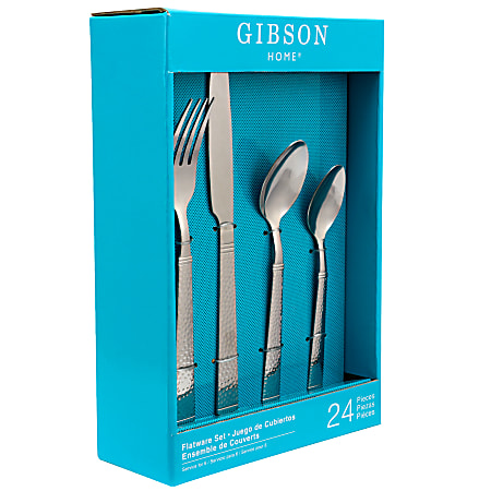 Gibson Home Prato 24-Piece Flatware Set, Silver