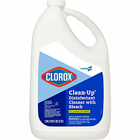 CloroxPro™ Clean-Up Disinfectant Cleaner with Bleach Refill - 128 fl oz (4 quart) - Fresh Scent - 108 / Pallet - Clear