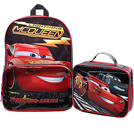 Disney Pixar Cars Top Speed Backpack With Lunch Pack Multicolor