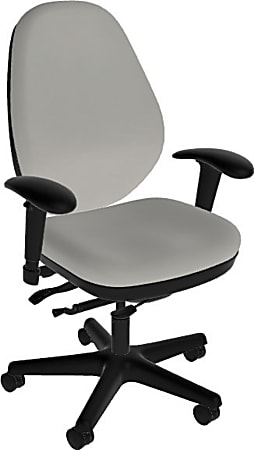 Sitmatic GoodFit Enhanced Synchron High-Back Chair With Adjustable Arms, Gray Polyurethane/Black