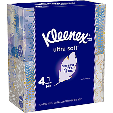 Kleenex® Trusted Care Everyday Tissues, 3-Ply, White, Pack Of 144 Tissues