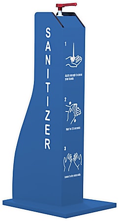 COSCO Hand Sanitizer Stand Dispenser, 38-1/4"H x 15"W x 18"D, Blue/Black