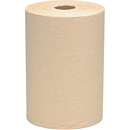 Scott Recycled Hard Roll Paper Towels - 1 Ply - 8" x 400 ft - 5.40" Roll Diameter - Brown - Fiber, Cardboard - Eco-friendly, Absorbent, Textured, Non-chlorine Bleached - For Bathroom - 12 / Carton