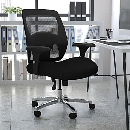 Flash Furniture HERCULES Series 24-7 Intensive Use Big & Tall Ergonomic Mesh Office Chair With Ratchet Back, Black/Gray