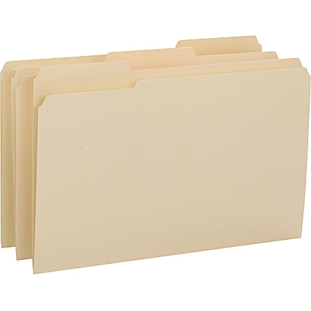 Smead® Folders With Reinforced Tab, Legal Size, 3/4" Expansion, 1/3 Tab Cut, Manila, Box Of 100