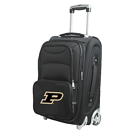 Denco Nylon Expandable Upright Rolling Carry-On Luggage, 21"H x 13"W x 9"D, Purdue Boilermakers, Black