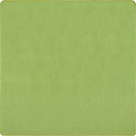 Joy Carpets Kid Essentials Solid Color Square Area Rug, Just Kidding, 6' x 6', Lime Green
