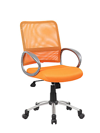 Boss Office Products Ergonomic Mesh High-Back Task Chair, Orange/Pewter