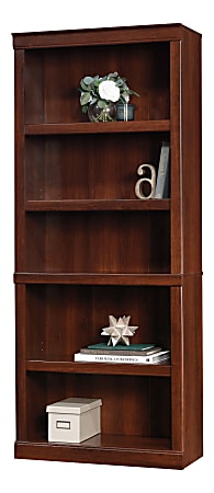 Realspace® 72"H 5-Shelf Bookcase, Mulled Cherry