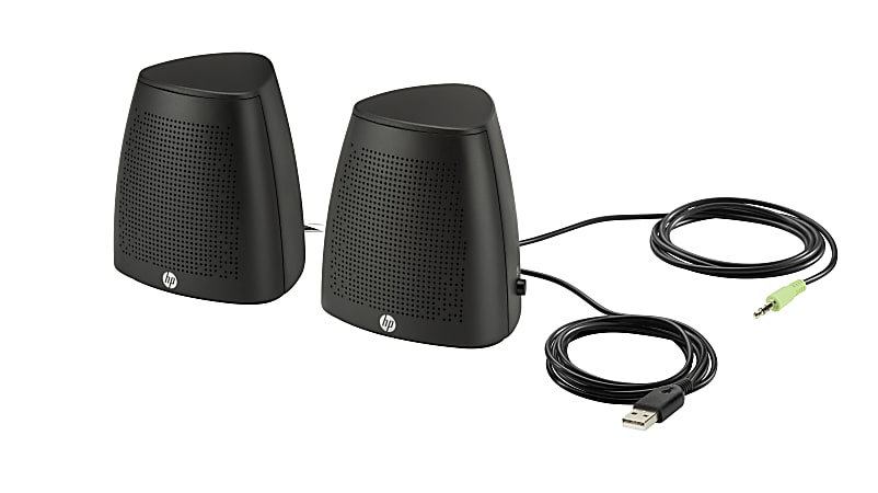 HP S3100 2-Channel 2-Piece Computer Speakers, 3.7"H x 4.1"W x 4.5"D, Black, V3Y47AA#ABL